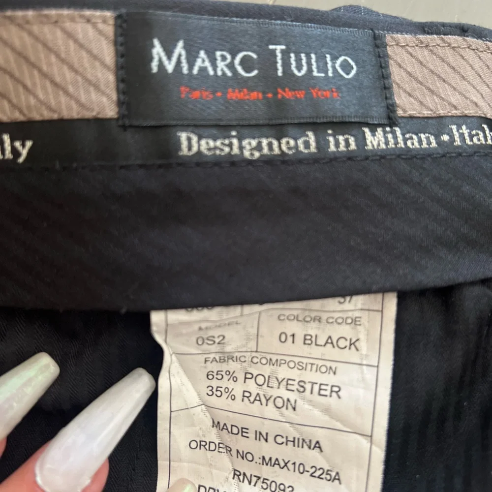 Marc Tulio Made in Italy 🇮🇹 Stylish Men’s Black Pinstripe Pants Sz 34